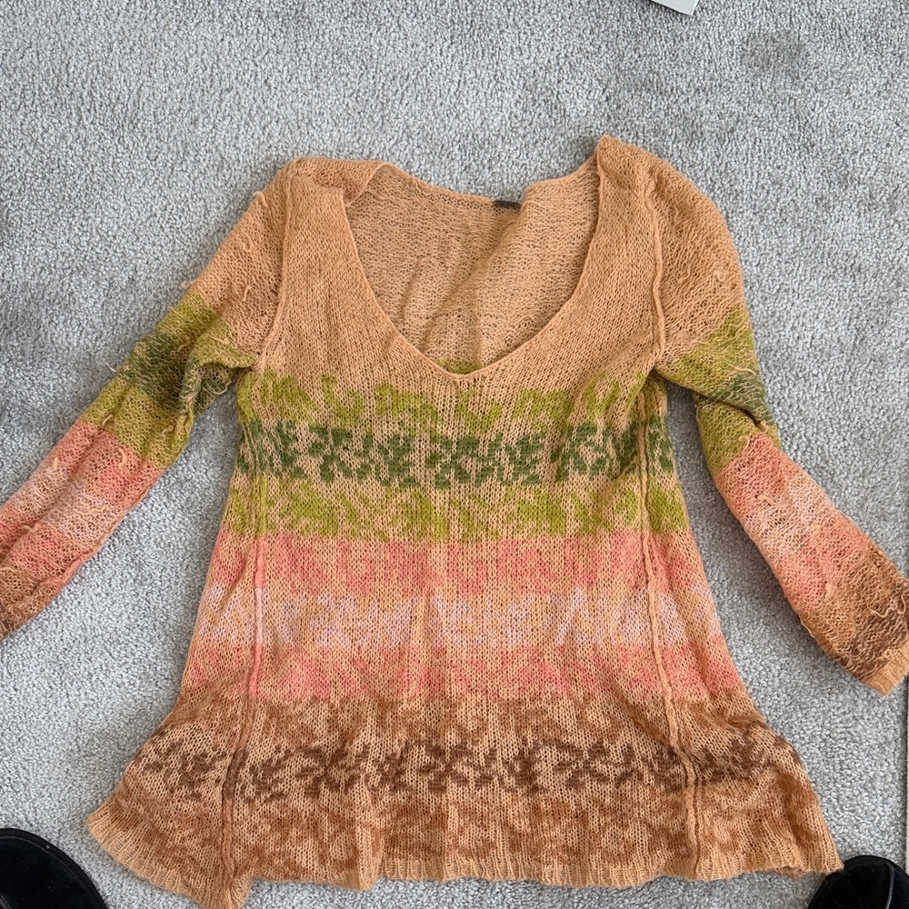 FP Movement by Free People Multicolor Knit V-Neck Tunic